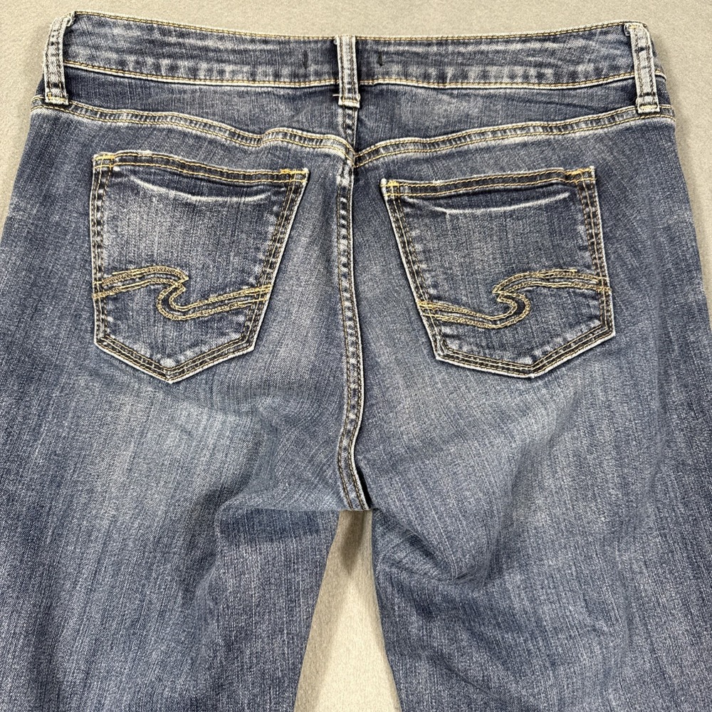 Silver Jeans Womens 29XDark Blue Denim Pants Elyse Slim Boot Cut Western Stretch